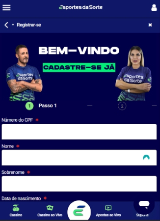 Esporte da Sorte Cadastro